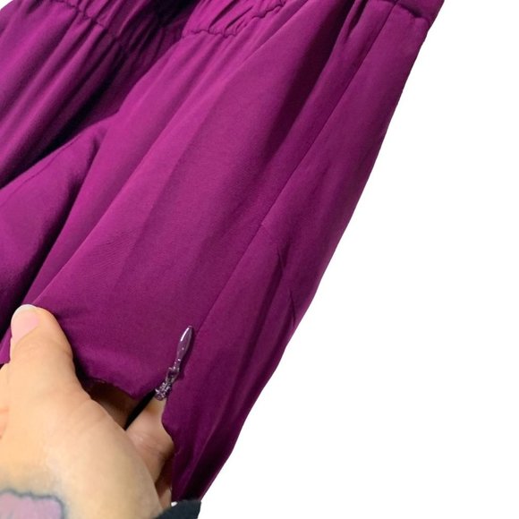 J Crew Deep Purple Sleeveless Silk Jumpsuit Size 0 - Picture 6 of 12